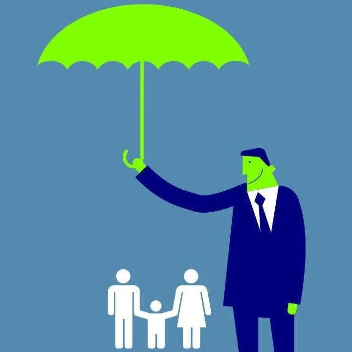 Safeguarding children in practice - image of an adult holding an umbrella over a family