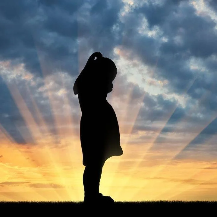 Understanding and responding to emotional distress - silhouette of child in front of sunset